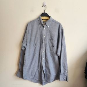 Vintage Nautica Blue Striped Button Down Oxford Casual Shirt. In great used cond